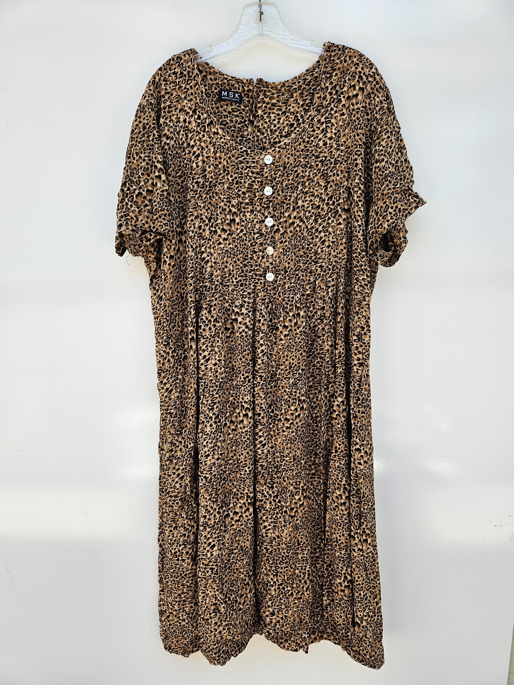 MSK Plus Size PETITE XXL Leopard Print Dress